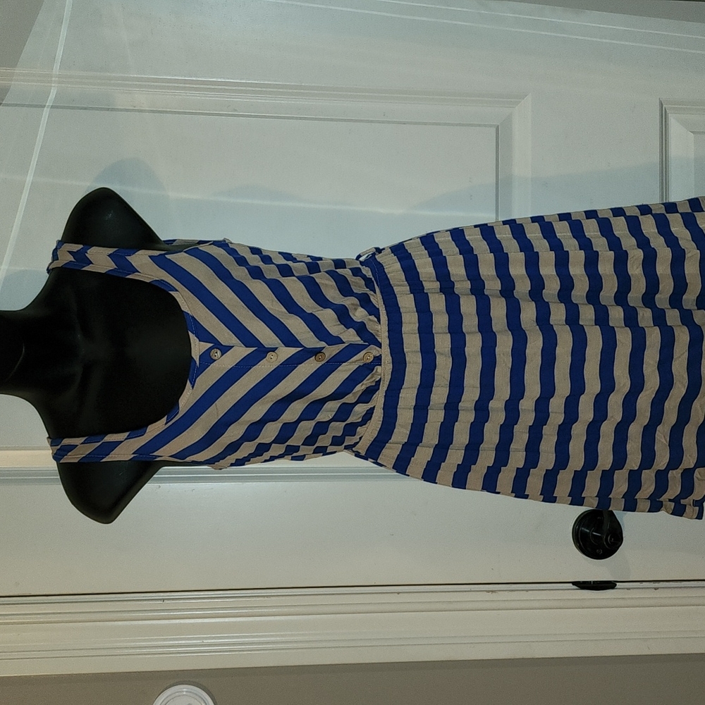 Blue and beige dress